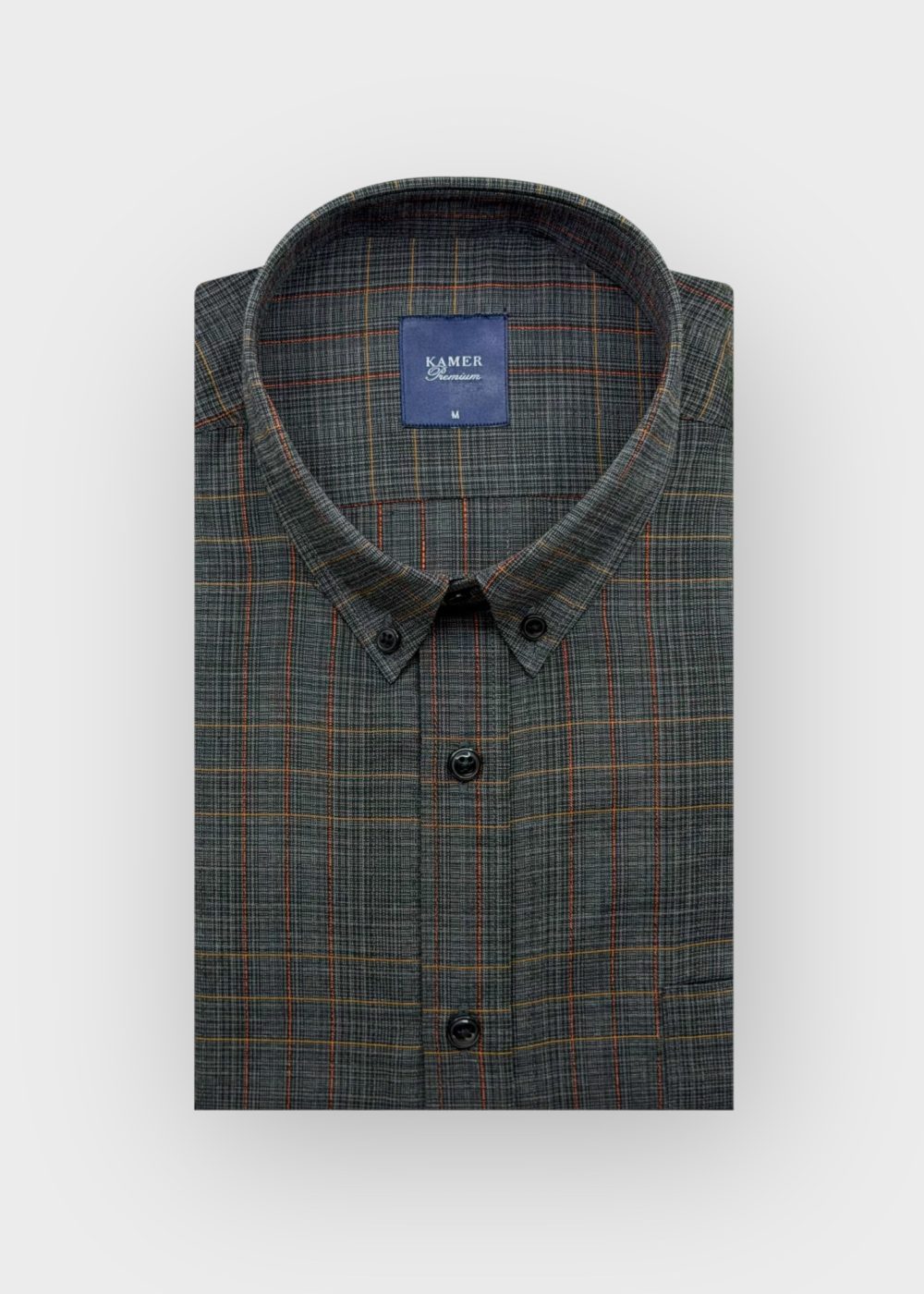 REGULAR FIT KARELİ FÜME GÖMLEK