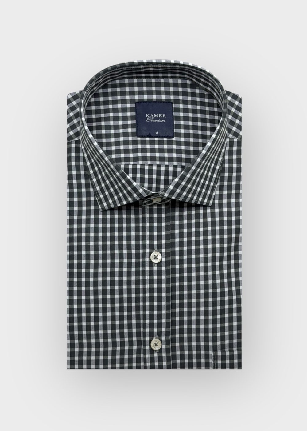 REGULAR FIT KARELİ SİYAH GÖMLEK