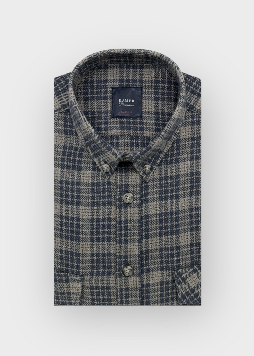 SLIM FIT KIŞLIK ÇİFT CEPLİ BEJ GÖMLEK