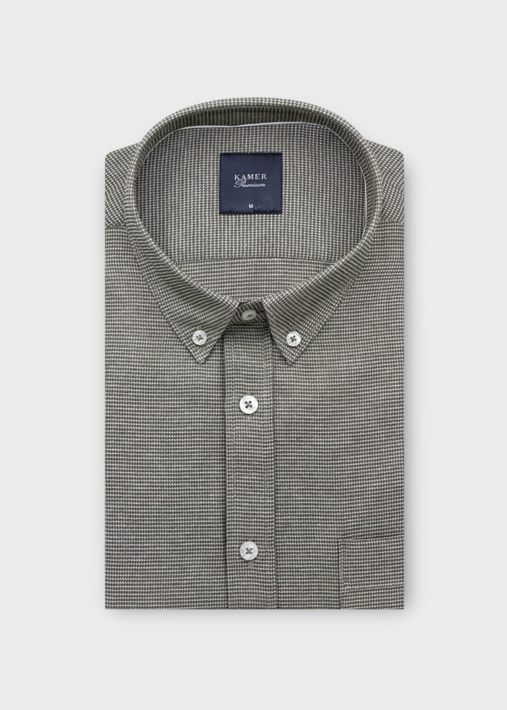 REGULAR FIT ARMÜRLÜ HAKİ GÖMLEK