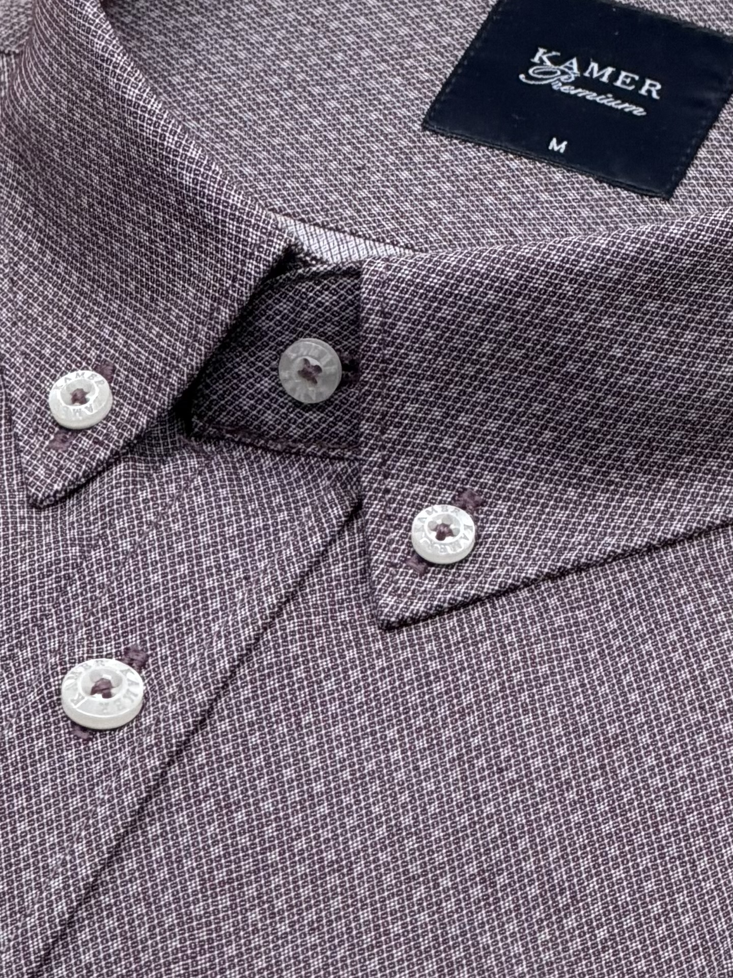 REGULAR FIT DESENLİ GÜL KURUSU GÖMLEK - Görsel 2