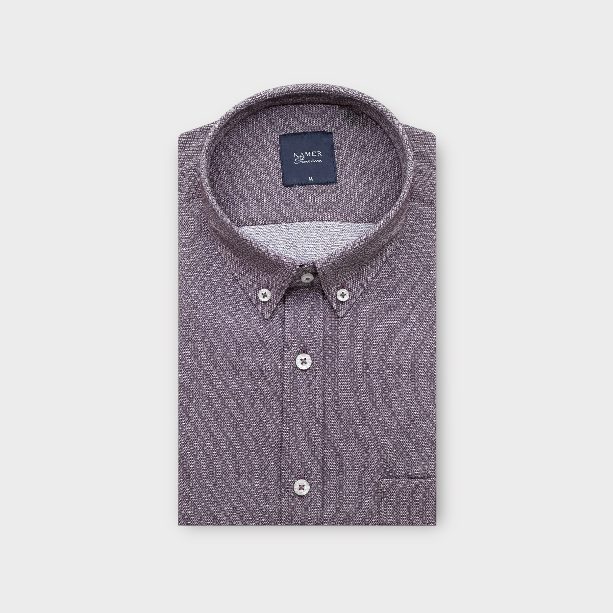 REGULAR FIT DESENLİ GÜL KURUSU GÖMLEK