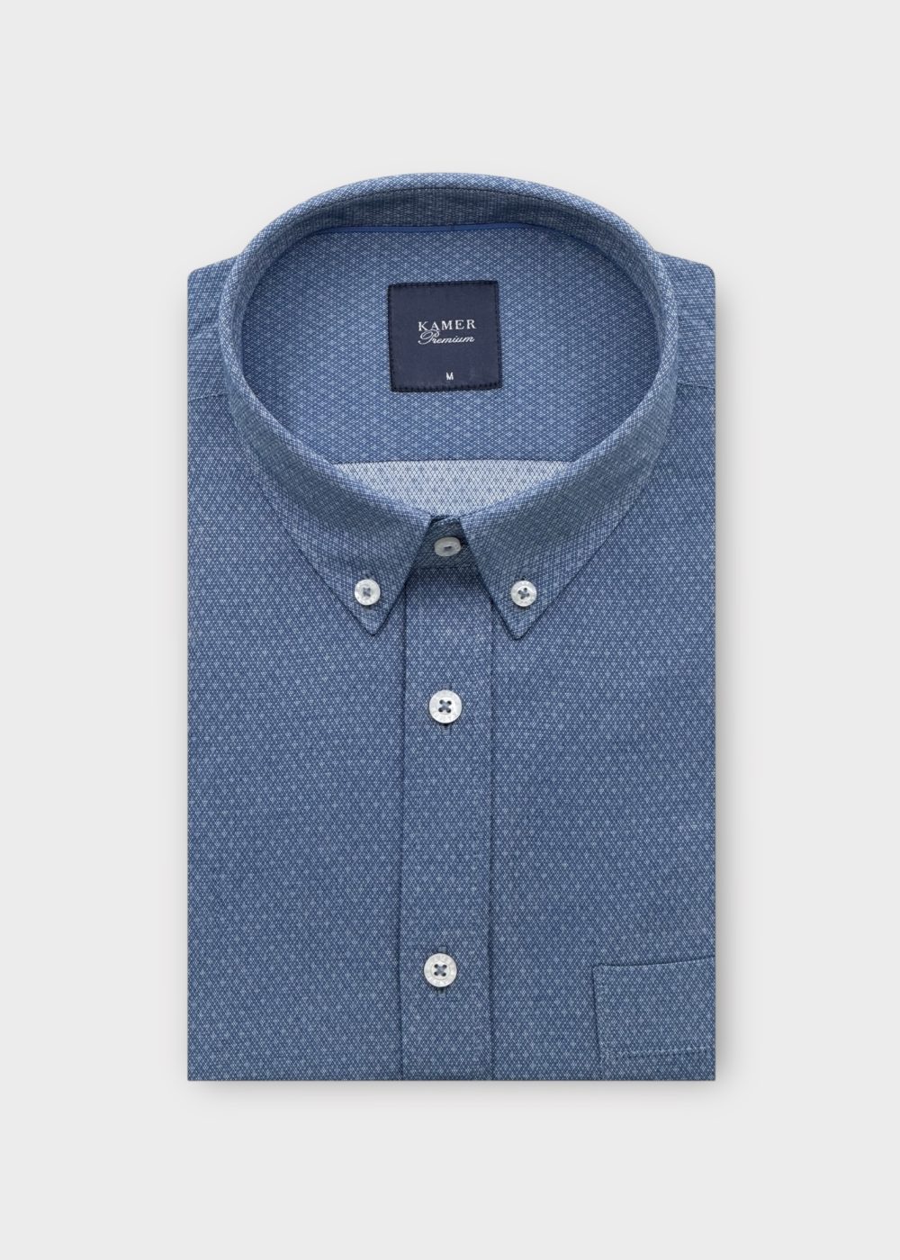 REGULAR FIT DESENLİ PETROL GÖMLEK