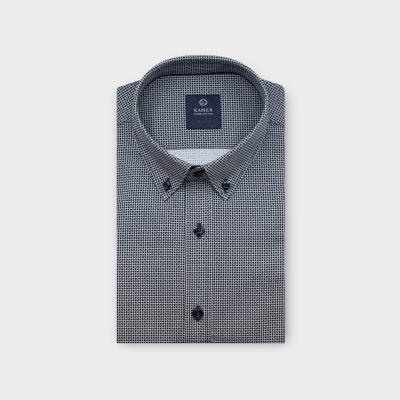 ERKEK SLIM FIT TAM PAMUK DESENLİ GÖMLEK