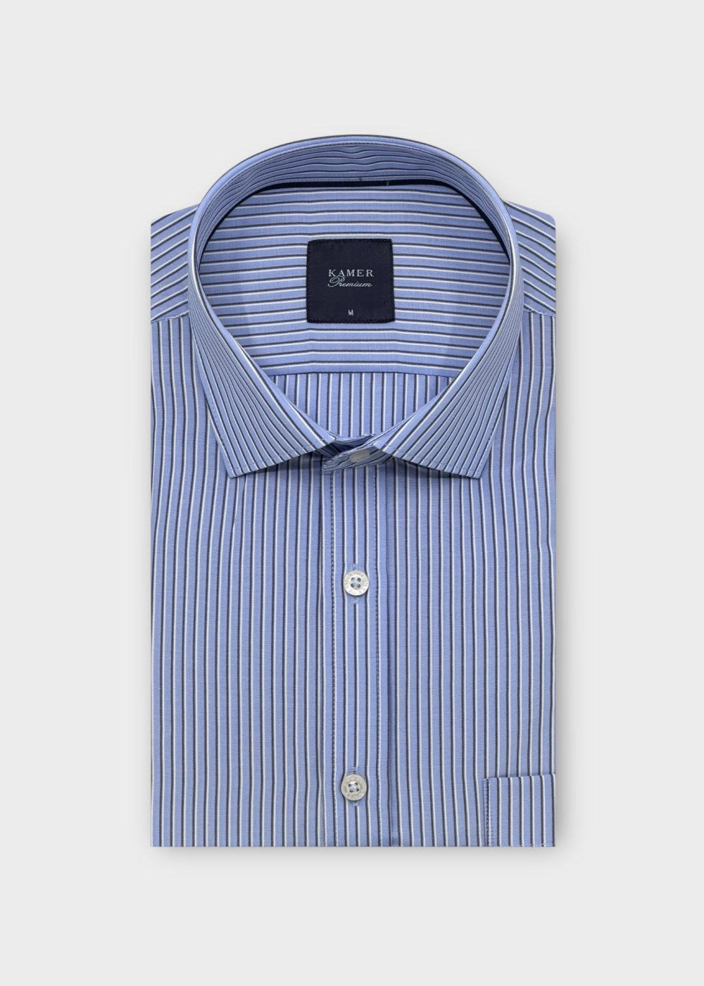 ERKEK KLASİK ÇİZGİLİ AÇIK MAVİ GÖMLEK