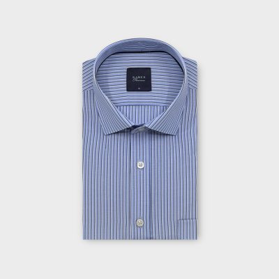 ERKEK KLASİK ÇİZGİLİ AÇIK MAVİ GÖMLEK