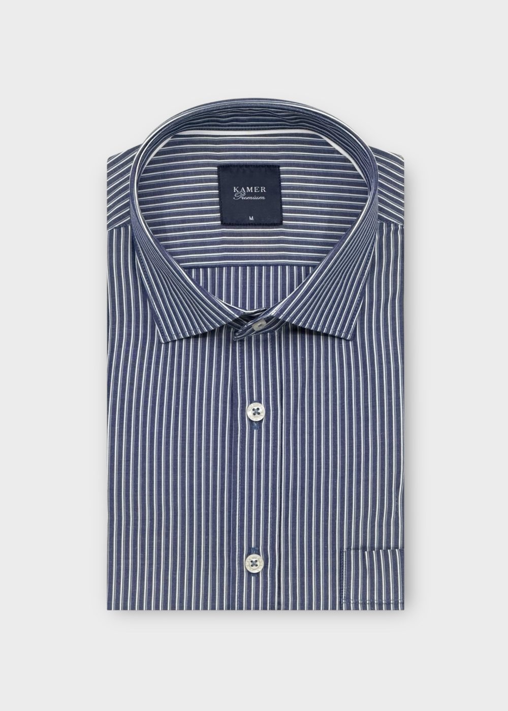 ERKEK KLASİK ÇİZGİLİ LACİVERT GÖMLEK
